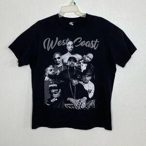 West Coast Rappers Black 100% Cotton T Shirt by Alstyle Apparel Activewear Sz L
